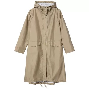Impermeable Largo para <span class=keywords><strong>Mujer</strong></span>, a la Moda, Resistente, Transpirable, con Botones a Presión, Plegable, de Poliéster, para Camping - Product Image 1