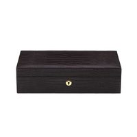 Boîtes à bijoux et montres en bois avec logo personnalisé, 5/10 emplacements, revêtement en cuir PU croco, fabricant
