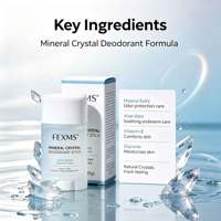 Déodorant stick minéral en cristal à marque privée, protection anti-odeurs 24h, sans aluminium, sans parabène, soin des aisselles frais et propre