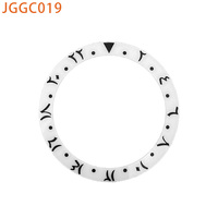 Accessoires de montre JGGC : Lunette en céramique biseautée avec chiffres arabes, compatible avec les montres Water Ghost SKX007