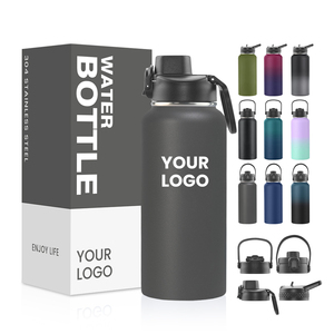 Botella de Agua de Doble Pared de 32 oz con Logotipo Personalizado, Botella de Agua Aislada de Acero Inoxidable con <span class=keywords><strong>Tapa</strong></span> de Boquilla, Botella de Agua Deportiva con Asa - Product Image 1