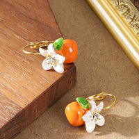 Boucles d'oreilles pendantes tendance coréennes en zircon en forme de fleur, boucles d'oreilles créoles fantaisie style pastoral couleur kaki pour ma fille