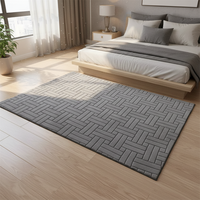 Tapis moderne en cachemire tufté jacquard à poils ras, antidérapant, couleur personnalisable, épaisseur 5 mm, lavable en machine pour salon et chambre à coucher