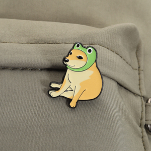 Cheems Shiba Inu เข็มกลัดเคลือบรูปกบคอสเพลย์การ์ตูนน่ารักสำหรับสุนัขเข็มกลัดโลหะกระเป๋าเป้สะพายหลังมีปกเครื่องประดับของขวัญขายส่ง - Product Image 3