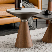 Table basse en bois massif table d'appoint minimaliste moderne en noyer lumière luxe marbre naturel comptoir ensemble de table basse