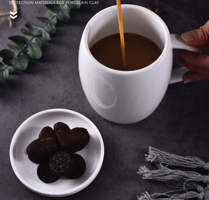 Mug à café en céramique blanc classique, grande tasse en grès personnalisable avec logo pour hôtel, restaurant, café, bureau, vente en gros, cadeau de mariage - Product Image 2