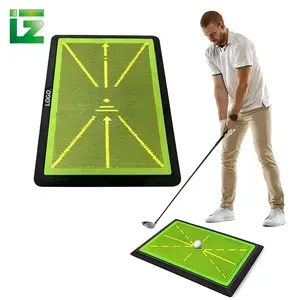 Factory custom golf training mat with swing detection function, rubber bottom display swing path quality outdoor/indoor golf mat