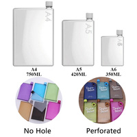 Bouteille d'eau en plastique personnalisée avec logo, format carnet A5, facile à transporter, pour la gym, avec emballage externe