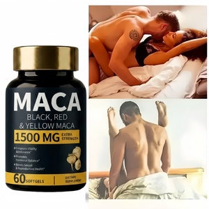 Extrait triple de racine de Maca OEM 1500mg avec poivre noir pour la santé sexuelle et reproductive des adultes - 60 gélules molles (sans gluten, naturel) - Product Image 1