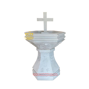 Cristo Iglesia Catedral Estatua de mármol Piedra tallada Fuente bautismal Lavabo Diseño intrincado Escultura de arte - Product Image 6