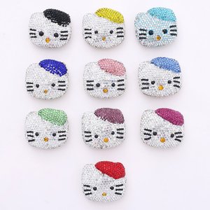 Lớn Bling kim cương sang trọng thiết kế đầy đủ cơ thể mèo váy Kitty rác điện thoại trường hợp trang trí quyến rũ Kawaii phẳng trở lại DIY Thủ công mỹ nghệ - Product Image 5