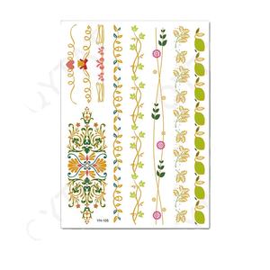 تاتو weimei مضاد للماء لوحة فنية للجسم مؤقتة لامعة من الفضة والذهب - Product Image 3