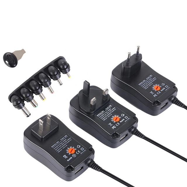 Universal 12W 30W Manual Adjustable Power Charger 3V-12V AC adjustable power supply 6 Connectors Transformer