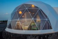Tente dôme géométrique transparente de 5m pour maison Igloo extérieure Glamping