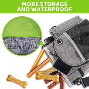 QQgift tas makanan anjing besar kustom dengan Dispenser kotoran dapat disesuaikan dan tahan air penyimpanan 4 in 1 penutup ritsleting - Product Image 2