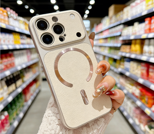Étui de télé<span class=keywords><strong>phone</strong></span> luxueux de style Ins en TPU+PC avec peinture métallique, support magnétique, anti-empreintes digitales, antichoc, compatible avec 17 Pro Max, sans fil - Product Image 4