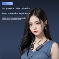 Earphone Olahraga Gaya Baru Headset Desain Gantung Leher Earbuds Daya Tahan Baterai Ultra-Lama Indikator LED JL untuk Karaoke