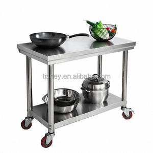 Plan de travail <span class=keywords><strong>en</strong></span> acier inoxydable avec chariot de récupération des déchets, équipement de cuisine pour restaurant et hôtel - Product Image 3