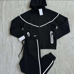 Tuta Sportiva Uomo 2026 Personalizzata Originale in Tech Fleece Riflettente 2 Pezzi Pesante in Cotone Solido Casual con Felpa con Cappuccio e Joggers per <span class=keywords><strong>la</strong></span> Corsa - Product Image 2