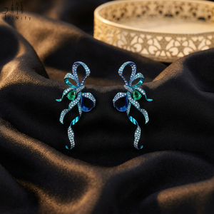 New Collection Luxury Wholesale Manufacturer Export Handmade <b>Earrings</b> Jewelry Large Titanium Natural Emerald And Spinel <b>Earrings</b> - Product Image 5
