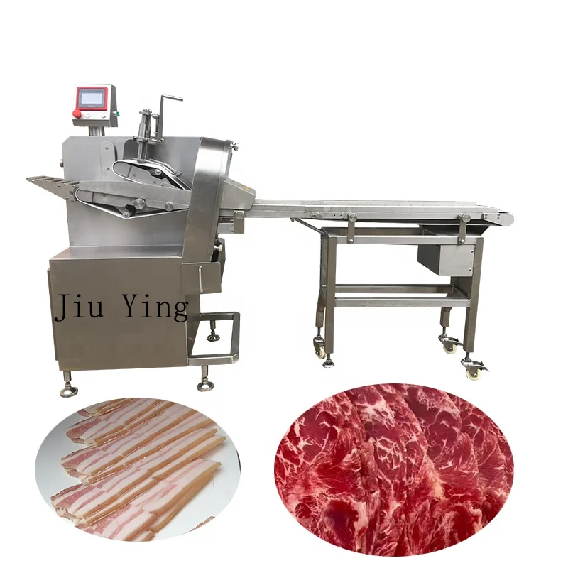 JiuYingの新型自動肉スライス機械、新鮮な肉のスライサー/スライス機械を切っている薄片のポーク肉マトン
