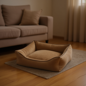 Cuccia per Animali Domestici Quadrata in Camoscio Color Cammello con Fondo Scorrevole YM7922 - Product Image 3