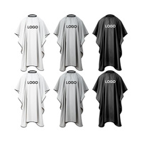 Cape de Barbier Professionnelle Noire Personnalisable avec Logo, Imperméable, Antistatique, Anti-adhérente, Beige Foncé Gris pour Salon de Coiffure