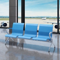 Chaises d'attente modernes en métal pour aéroport, hôpital, clinique, école, salle d'attente, bancs d'attente 3 places avec coussin en PU pour