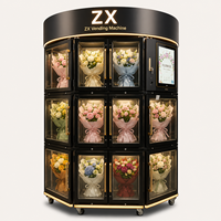 Distributeur automatique de bouquets de fleurs de luxe, kiosque floral en libre-service, écran tactile en acier inoxydable, options de paiement multiples, SDK