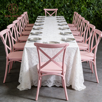 Chaise à dossier croisé en plastique pour banquet, événement, lieu de réception, hôtel, mariage, mobilier