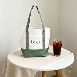 Promotion Natural Eco-friendly Reusable Custom Print Logo <b>Large</b> Shopping White Cotton Canvas Tote <b>Bag</b> With Pocket - Product Image 2