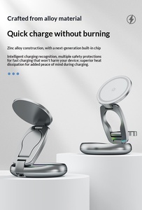 Cargador Inalámbrico Magnético de Escritorio Modelo <span class=keywords><strong>208</strong></span> de China, Compatible con Cargador Plegable Giratorio Tres en Uno de 25W - Product Image 6