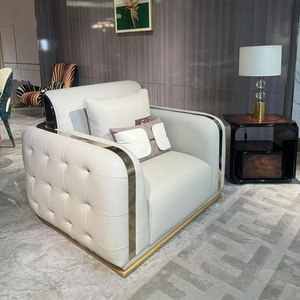 Canapé une place <span class=keywords><strong>de</strong></span> luxe léger avec boutons capitonnés pour KTV, bar, hôtel, club <span class=keywords><strong>privé</strong></span>, <span class=keywords><strong>salle</strong></span> <span class=keywords><strong>de</strong></span> fête, ou stand. - Product Image 3