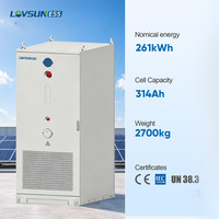Armoire de stockage d'énergie haute tension 125 kW 261 kWh BESS, système de stockage de batteries industriel et commercial refroidi par liquide pour utilisation sur réseau