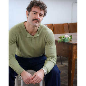 Men's Linen <b>Henley</b> Casual <b>Shirt</b> Woven Cotton Vintage Style Stand Collar Anti-Wrinkle Feature Digital 6XL for Autumn Summer - Product Image 3