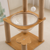 Arbre à chat multi-niveaux en peluche avec capsule spatiale, poteaux à gratter en sisal, tour pour chat en bois et acrylique de 78 cm