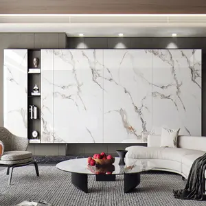Innendekoration Kunst marmor WPC Bambus Massiv platte PVC UV-Folie Wasserdicht 9mm Plain Plate Innen hintergrund WPC Wand paneel