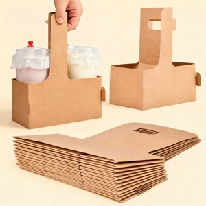 Support de tasses à emporter le plus vendu en usine pour <span class=keywords><strong>2</strong></span> ou 4 tasses avec poignée pour café chaud, vin, thé aux perles - Product Image 2