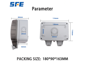 Presa Elettrica Industriale SFE OEM da Esterno IP66 Impermeabile 16A Standard Europeo Tedesco 2 Prese per <span class=keywords><strong>Bagno</strong></span> e Parete - Product Image 5