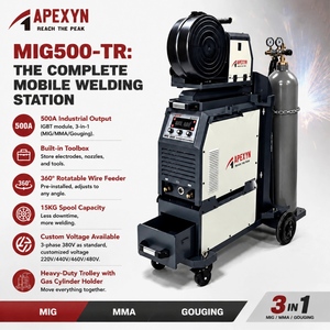 เครื่องเชื่อม APEXYN 380V 500A DC IGBT โมดูล ใหม่ คุณภาพสูง พร้อมกล่องเครื่องมือในตัว น้ำหนัก 103 กก. พร้อมแกนม้วนลวด สำหรับมืออาชีพ - Product Image 3