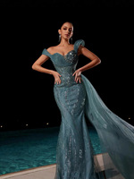 Robe de soirée à sequins grande taille pour invitées de mariage |   Robe de soirée scintillante de luxe pour banquets et occasions spéciales