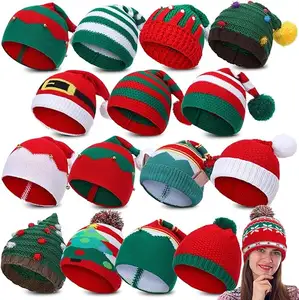 classic cotton acrylic family mens party red christmas hat top custom santa hats