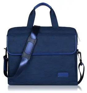 패션 나일론 딥 블루 메신저 비즈니스 간단한 케이스 컴퓨터 세트 14 16 17 인치 스마트 노트북 가방 블루 남성 여성 숙녀
