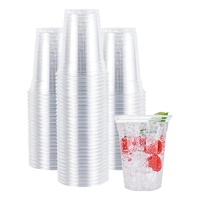 Gobelets en plastique PET transparents jetables écologiques avec logo personnalisé pour les cafés et les boissons froides à emporter