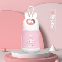 Gourdes en verre pour enfants, 380ml, en gros, mignon petit lapin, pour l'extérieur, logo personnalisé, tasse, bouteille d'eau en verre pour enfants