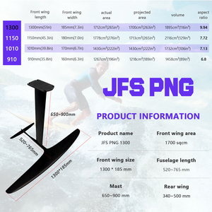 ไฮโดรฟอยล์ JFS PNG1300 คาร์บอนไฟเบอร์เต็มแผ่น ยูนิเซ็กซ์ อี-ฟอยล์เซิร์ฟบอร์ด สีดำ 1700 ตารางเซนติเมตร ขายดี รุ่นกีฬาทางน้ำ รับผลิตแบบ ODM OEM - Product Image 4