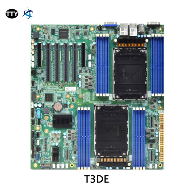 T3DE Dual Socket E-ATX Server Motherboard 4th 5th Gen Intel Xeon DDR5 PCIe5.0 Cloud Storage Hyper-convergence Mainboard