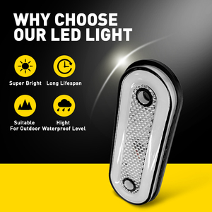6 Luces de Posición Delanteras Blancas de 20 LED, Ovaladas, 12V 24V, de Neón, para Remolques, Camiones y Camiones de Carga - Product Image 2