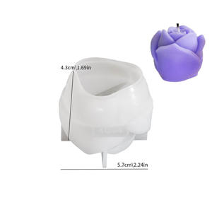 新しい3Dフラワーシリコンキャンドル型手作りローズフラワーソーププラスターチョコレートベーキングモールドバレンタインデー用デコレーションギフト - Product Image 5