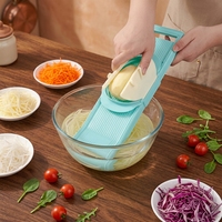 Mandoline à légumes manuelle brevetée avec protection de sécurité en plastique, design compatible lave-vaisselle pour julienne moyenne/grande